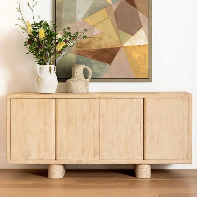 sideboard natural light wood dining room