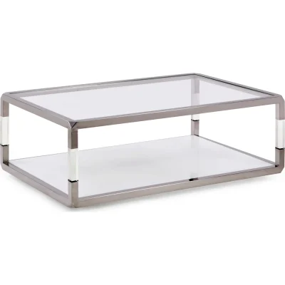 Jasper Modern Acrylic & White Glass Coffee Table