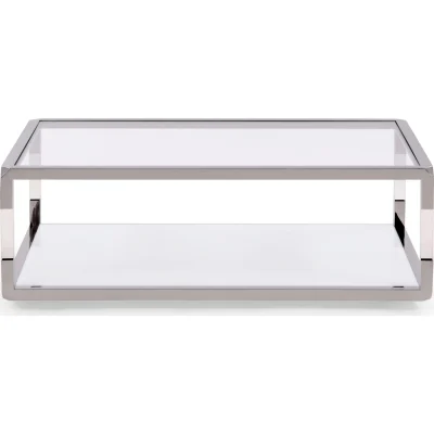 Jasper Modern Acrylic & White Glass Coffee Table