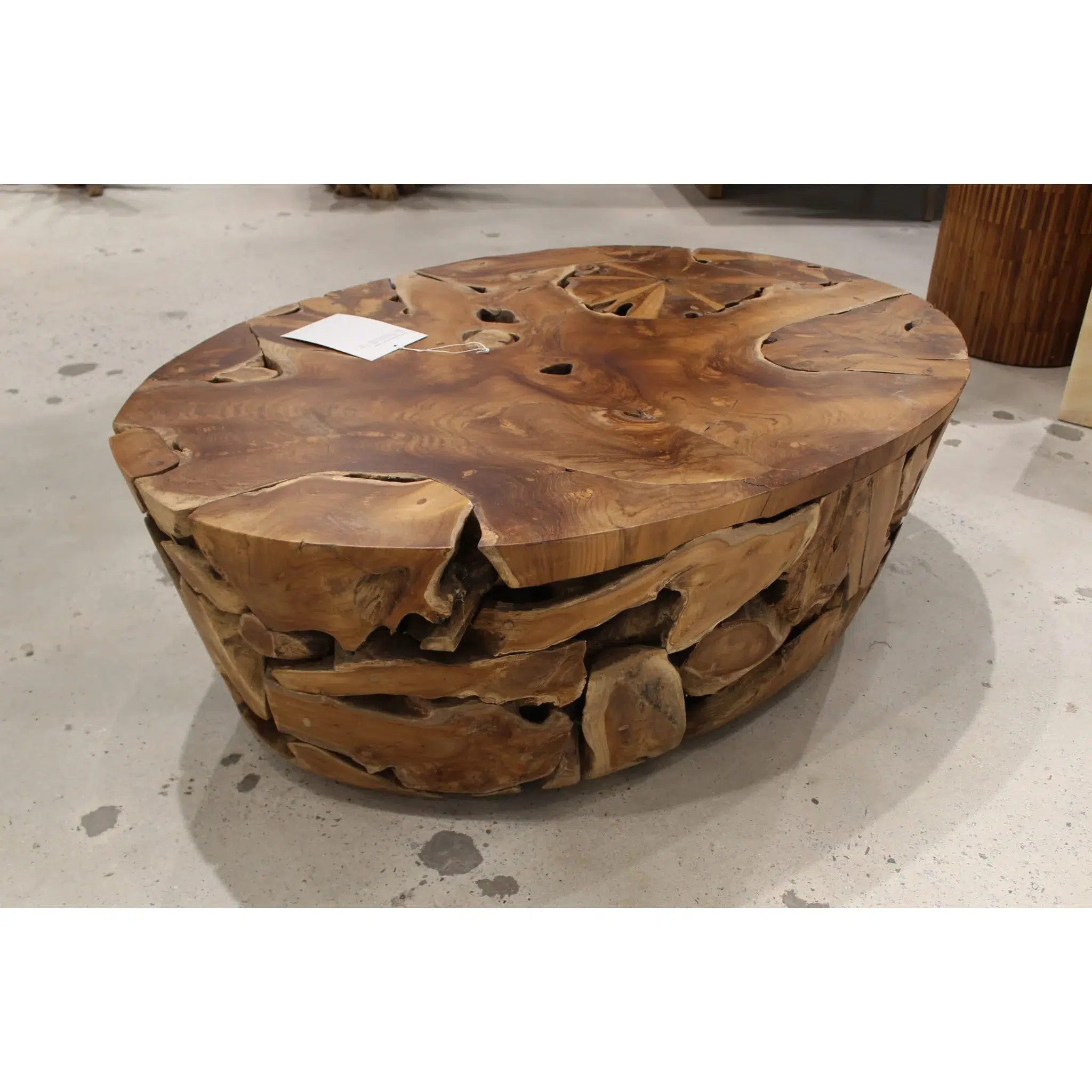 Natural Round Teak Wood Coffee Table