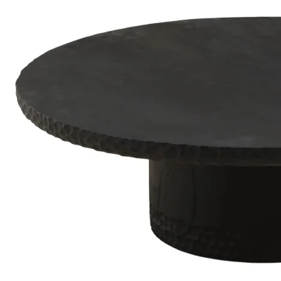 Wilber Solid Wood Black Round Coffee Table