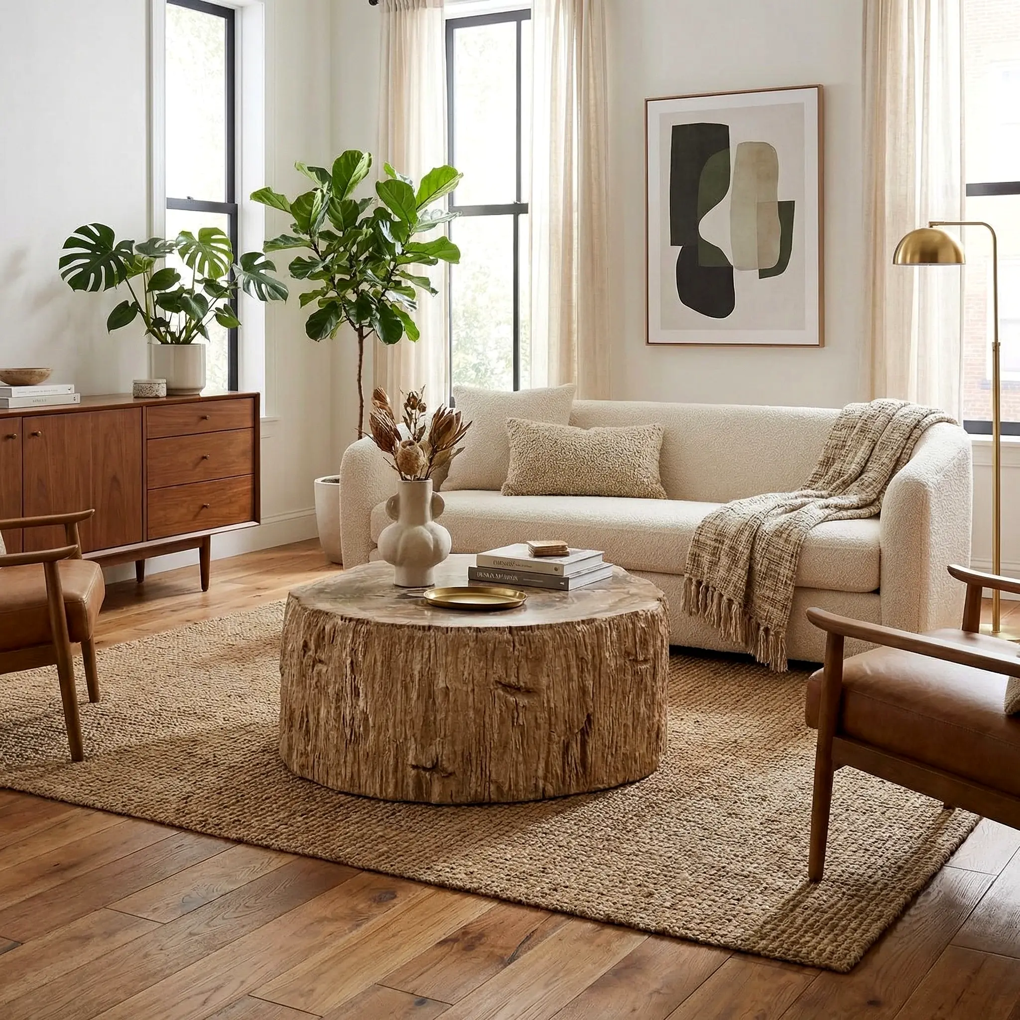 Arik Petrified Wood Stump Coffee Table