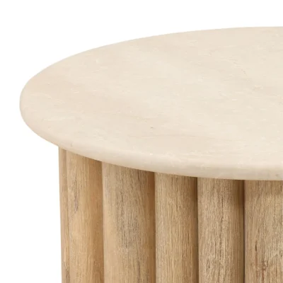 Thandi Light Wood & Stone Coffee Table