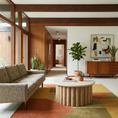 Thandi Light Wood & Stone Coffee Table