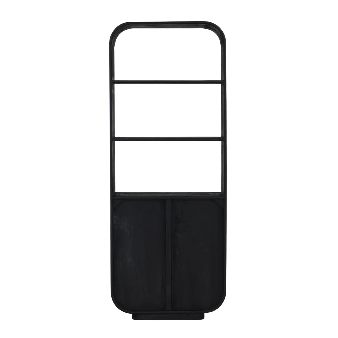 Ines Black Solid Wood Display Cabinet - Image 2