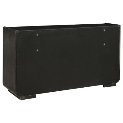 Leandro 8 Drawer Black Curved Dresser