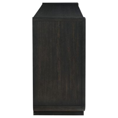 Leandro 8 Drawer Black Curved Dresser