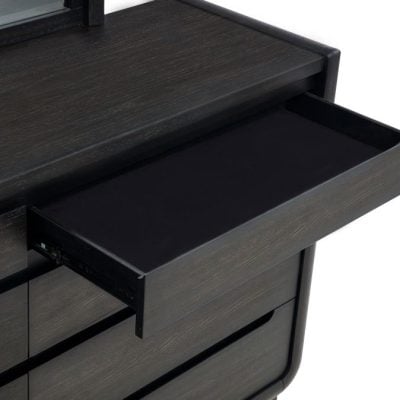 Leandro 8 Drawer Black Curved Dresser