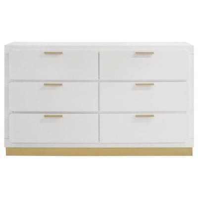 Caraway Modern White & Gold Dresser