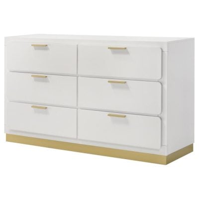 Caraway Modern White & Gold Dresser
