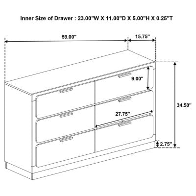 Caraway Modern White & Gold Dresser