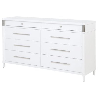 Gracemont 8 Drawer Modern White Dresser