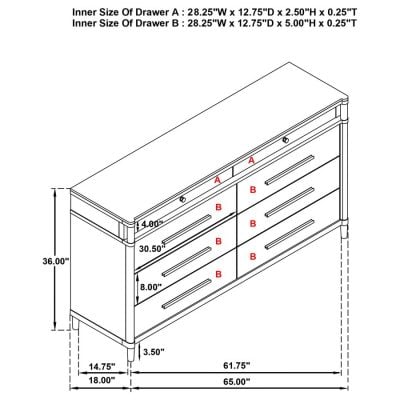 Gracemont 8 Drawer Modern White Dresser