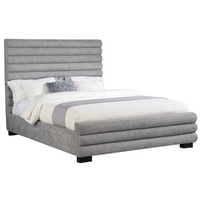 Patricia Modern Gray Boucle Bed