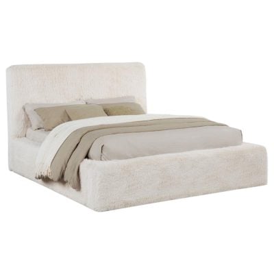 Rebecca White Fur Upholstered Bed