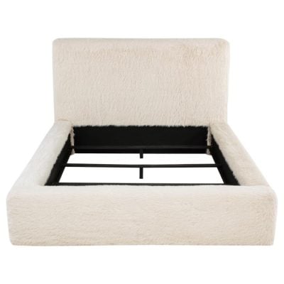 Rebecca White Fur Upholstered Bed