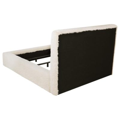 Rebecca White Fur Upholstered Bed