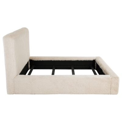 Rebecca White Fur Upholstered Bed