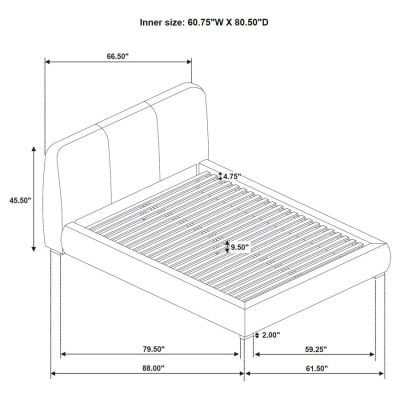 Mokena Taupe Curved Bed