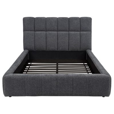 Nollet Gray Soft Padded Fabric Bed