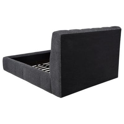 Nollet Gray Soft Padded Fabric Bed