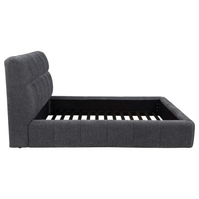 Nollet Gray Soft Padded Fabric Bed
