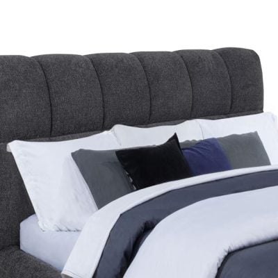 Nollet Gray Soft Padded Fabric Bed