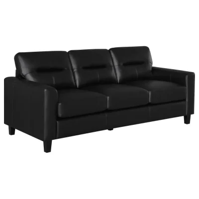 Scotland Black Leatherette Sofa