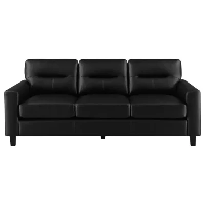 Scotland Black Leatherette Sofa