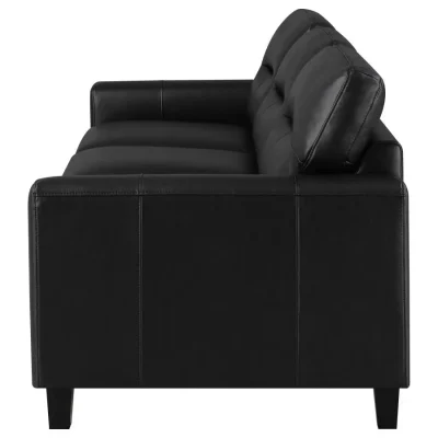Scotland Black Leatherette Sofa