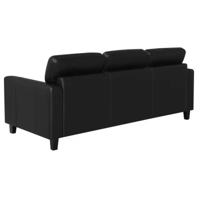 Scotland Black Leatherette Sofa