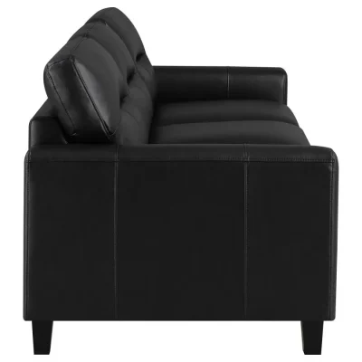 Scotland Black Leatherette Sofa