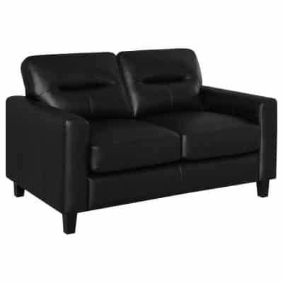 Scotland Black Leatherette Loveseat