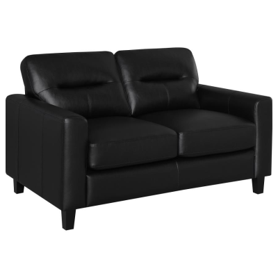 Scotland Black Leatherette Loveseat