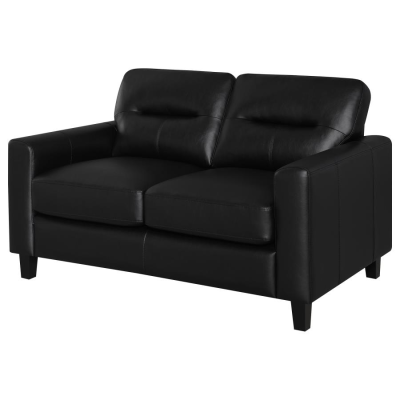 Scotland Black Leatherette Loveseat