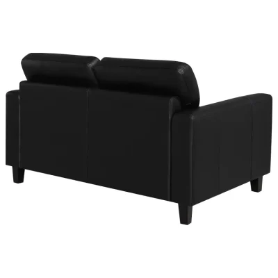 Scotland Black Leatherette Loveseat