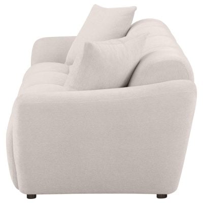 Destino White Curved Chenille Sofa