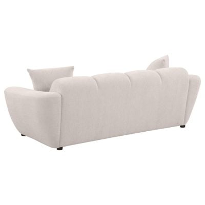 Destino White Curved Chenille Sofa