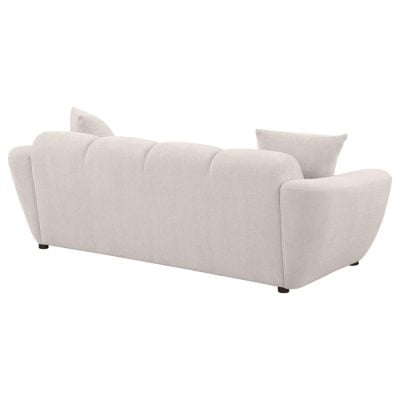 Destino White Curved Chenille Sofa