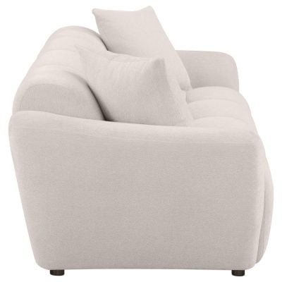 Destino White Curved Chenille Sofa