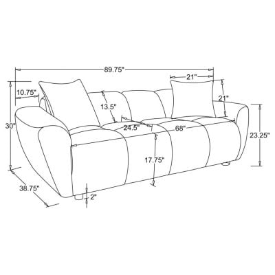 Destino White Curved Chenille Loveseat
