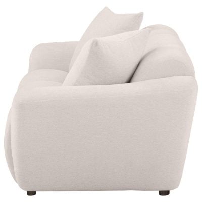 Destino White Curved Chenille Loveseat