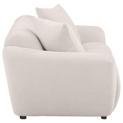 Destino White Curved Chenille Loveseat