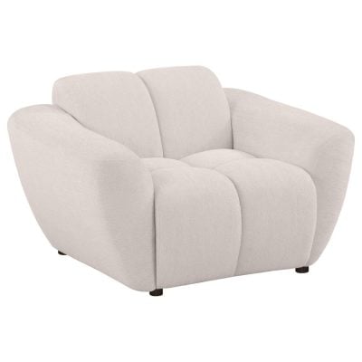 Destino White Curved Chenille chair