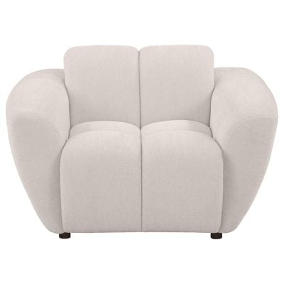 Destino White Curved Chenille Chair