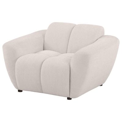 Destino White Curved Chenille chair