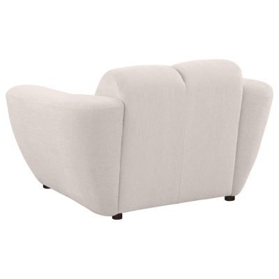 Destino White Curved Chenille chair