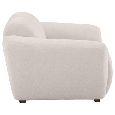 Destino White Curved Chenille chair