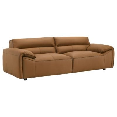 Buxton Modern Cognac Leather Sofa