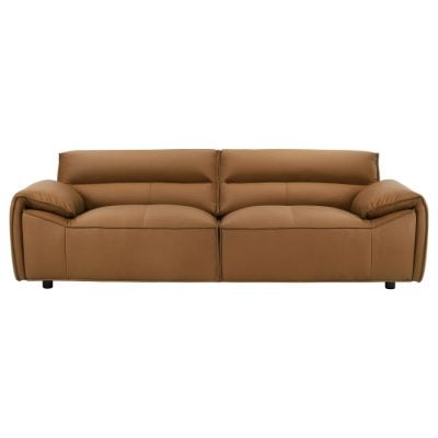 Buxton Modern Cognac Leather Sofa